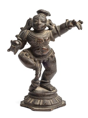 Lot 118 - A BRONZE FIGURE OF DANCING KRISHNA