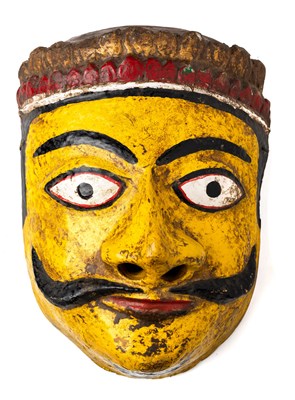 Lot 122 - A PAINTED RITUAL MASK