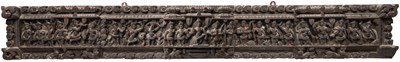 Lot 132 - A CARVED WOOD RELIEF FRIEZE