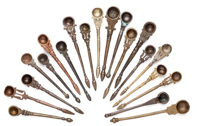 Lot 138 - A COLLECTION OF PUJA SPOONS