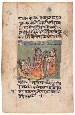 Lot 155 - SIX LOOSE PAGES FROM A HINDU BOOK