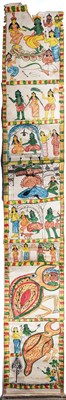 Lot 156 - A NARRATIVE SCROLL PAINTING DEPICTING SCENES FROM THE RAMAYANA