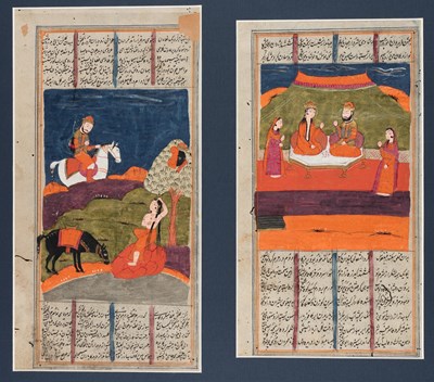 Lot 168 - TWO PAGES FROM A DISPERSED COPY OF FIRDAUSI'S SHAHNAMA