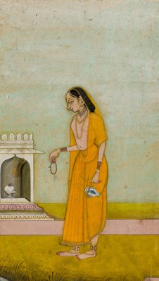 Lot 178 - A WOMAN WORSHIPPING AT A SIVA SHRINE