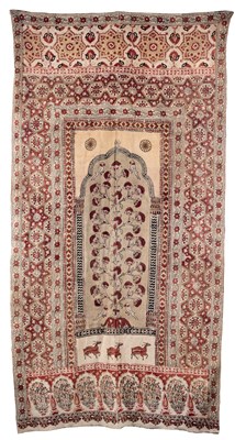 Lot 194 - A BLOCK PRINTED COTTON HANGING