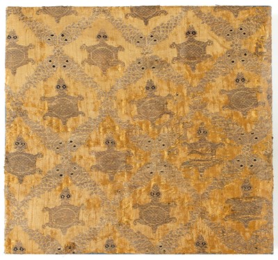 Lot 198 - A SMALL ASHAVALI BROCADE PANEL