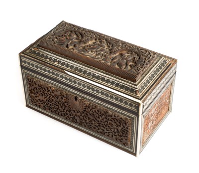 Lot 202 - ËœAN ANGLO-INDIAN TEA-CADDY