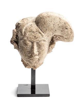 Lot 214 - A MAJAPAHIT PUMICE HEAD OF A MAIDEN