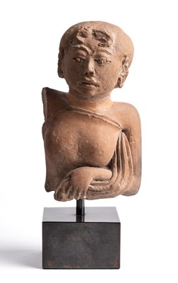 Lot 221 - A MAJAPAHIT FRAGMENTARY TERRACOTTA BUST OF A WOMAN