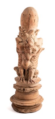 Lot 224 - A MAJAPAHIT TERRACOTTA COLUMN SECTION