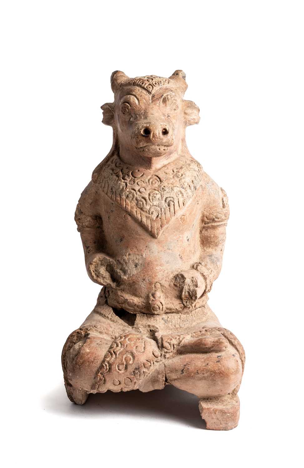 Lot 225 - A MAJAPAHIT TERRACOTTA FIGURE OF NANDI
