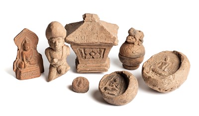 Lot 228 - A COLLECTION OF SEVEN EARLY SOUTH-EAST ASIAN TERRACOTTAS