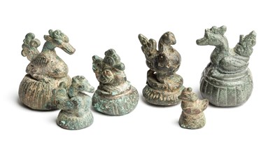 Lot 246 - SIX EARLY BRONZE OPIUM WEIGHTS