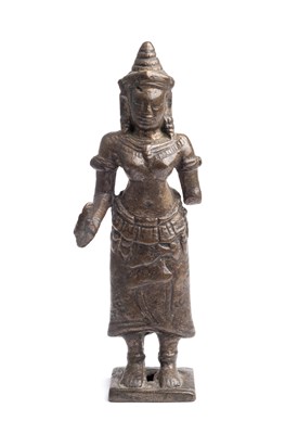 Lot 247 - A KHMER BRONZE FIGURE OF PRAJNAPARAMITA