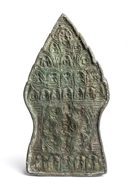 Lot 252 - A BRONZE MOULD FOR A BUDDHIST CLAY VOTIVE PLAQUE