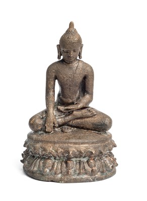 Lot 258 - A BRONZE FIGURE OF BUDDHA