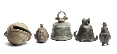 Lot 262 - FIVE BRONZE BELLS