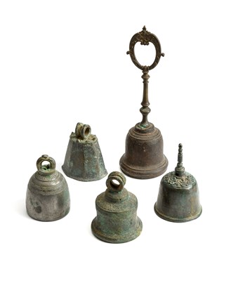 Lot 266 - FIVE SOUTH-EAST ASIAN BRONZE BELLS