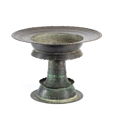 Lot 269 - A KHMER BRONZE OFFERING BOWL