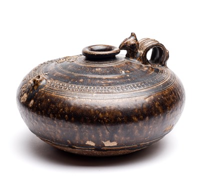 Lot 281 - A KHMER BROWN GLAZED JAR