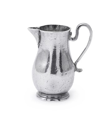 Lot 92 - A DUTCH SILVER MINIATURE CREAM JUG, MAKER'S MARK A DEVICE ONLY, PROBABLY 18TH CENTURY