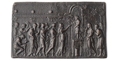 Lot 312 - â’¶ â–¡ A BRONZE PLAQUE OF CHRIST TEACHING