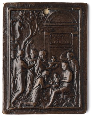 Lot 313 - â’¶ â–¡ A BRONZE PLAQUETTE OF THE ADORATION OF THE MAGI