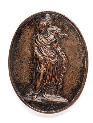 Lot 316 - â’¶ â–¡ A BRONZE PLAQUE OF MOSES