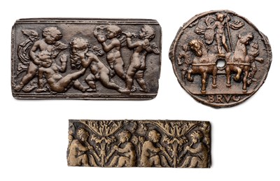 Lot 320 - â’¶ â–¡ A BRONZE PLAQUETTE OF WINGED PUTTI