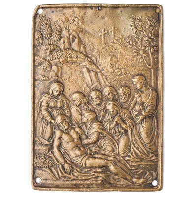 Lot 322 - â’¶ â–¡ A BRONZE PLAQUETTE OF THE LAMENTATION