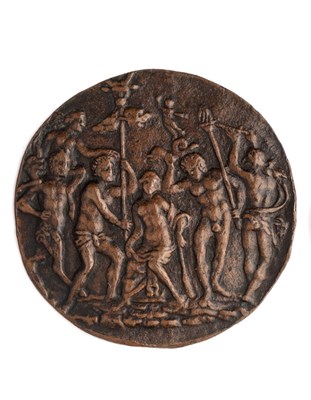 Lot 336 - â’¶ â–¡ A BRONZE PLAQUETTE OF ARIADNE ON NAXOS