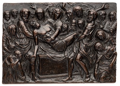 Lot 347 - â’¶ â–¡ A BRONZE PLAQUETTE OF THE ENTOMBMENT