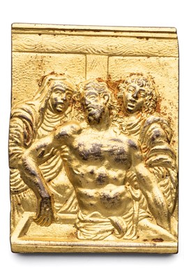 Lot 361 - â’¶ â–¡ A BRONZE-GILT PLAQUETTE OF THE ENTOMBMENT