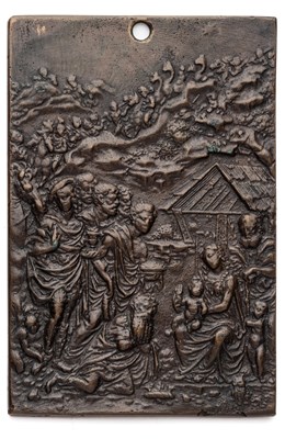 Lot 364 - â’¶ â–¡ A BRONZE PLAQUETTE OF THE ADORATION OF THE MAGI