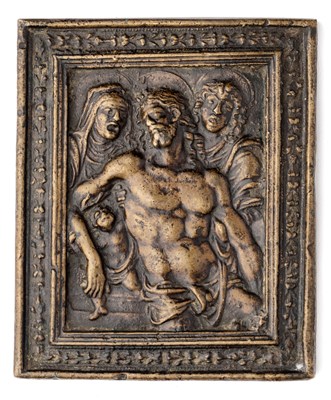 Lot 377 - â’¶ â–¡ A BRONZE PLAQUETTE OF THE ENTOMBMENT