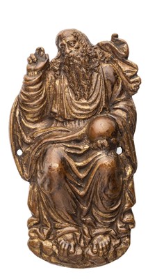 Lot 383 - â’¶ â–¡ A BRONZE SILHOUETTE PLAQUE OF GOD THE FATHER