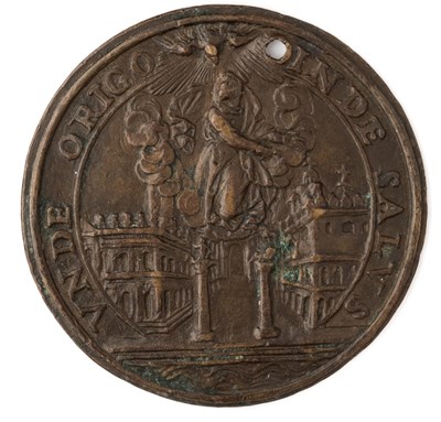 Lot 390 - â’¶ â–¡ A BRONZE MEDAL COMMEMORATING THE FOUNDATION OF SANTA MARIA DELLA SALUTE