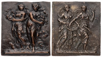 Lot 409 - â’¶ â–¡ TWO ITALIAN BRONZE PLAQUETTES OF THE SEASONS