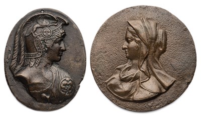 Lot 411 - â’¶ â–¡ TWO BRONZE PLAQUETTES