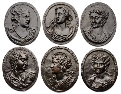 Lot 413 - â’¶ â–¡ A SET OF SIX PORTRAIT MEDALLIONS OF THE WIVES OF ROMAN EMPERORS