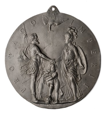 Lot 419 - â’¶ â–¡ A LEAD MEDALLION OF HENRI IV AND MARIE DE MEDICI