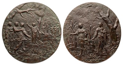 Lot 420 - â’¶ â–¡ A PAIR OF BRONZE ROUNDELS