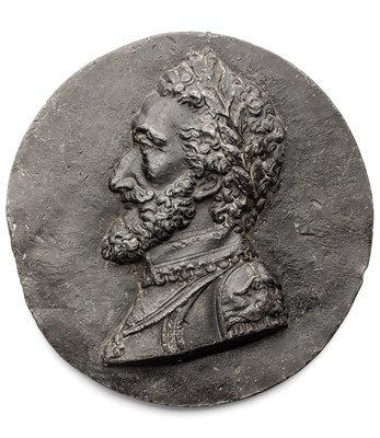 Lot 421 - â’¶ â–¡ A LEAD TONDO OF HENRI IV