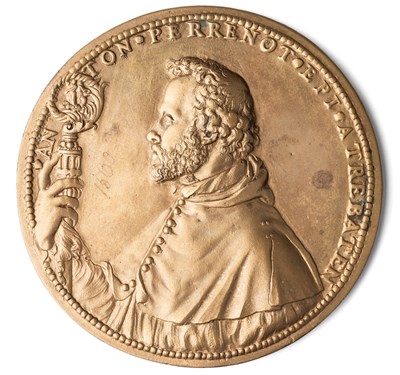 Lot 423 - â’¶ â–¡ A BRONZE PORTRAIT MEDAL OF ANTOINE PERRENOT DE GRANVELLE (1517-1586)