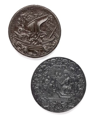 Lot 426 - â’¶ â–¡ A WHITE METAL MEDALLION