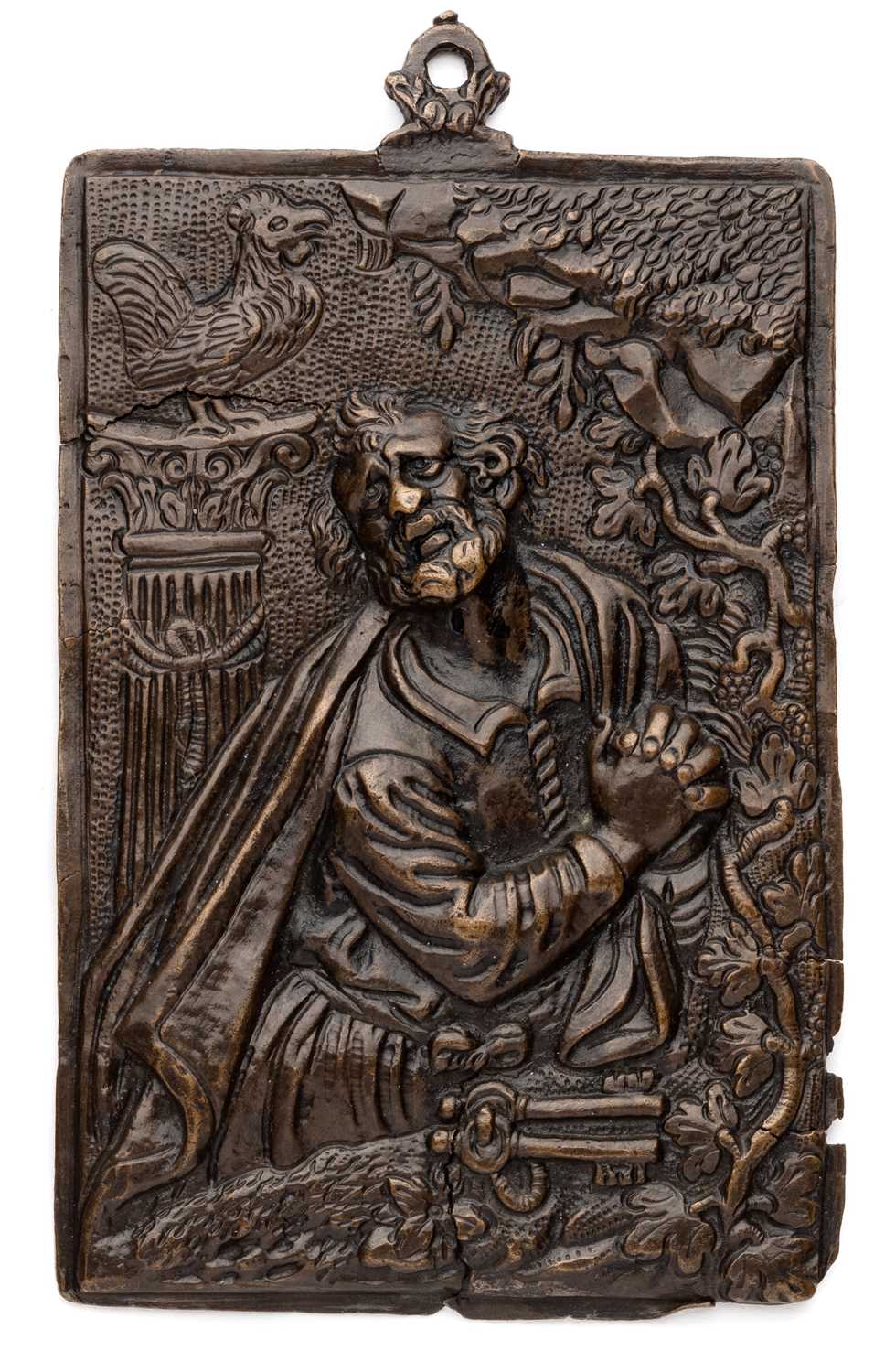 St. Peter Repenting Lot 437 - â’¶ â–¡ A BRONZE PLAQUETTE OF ST PETER