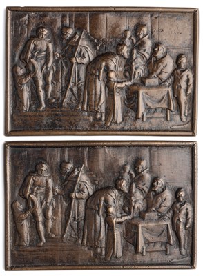 Lot 441 - â’¶ â–¡ A BRONZE PLAQUETTE OF THE SALE OF INDULGENCES