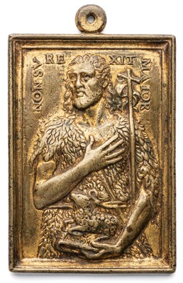 Lot 443 - â’¶ â–¡ A BRONZE-GILT PLAQUETTE OF ST JOHN THE BAPTIST