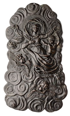 Lot 447 - â’¶ â–¡ A BRONZE PLAQUE OF THE ASSUMPTION OF THE VIRGIN