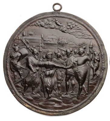 Lot 448 - â’¶ â–¡ A BRONZE ROUNDEL OF THE OATH OF THE VICTORS FROM THE LIBERATION OF THE ANTWERP CITADEL